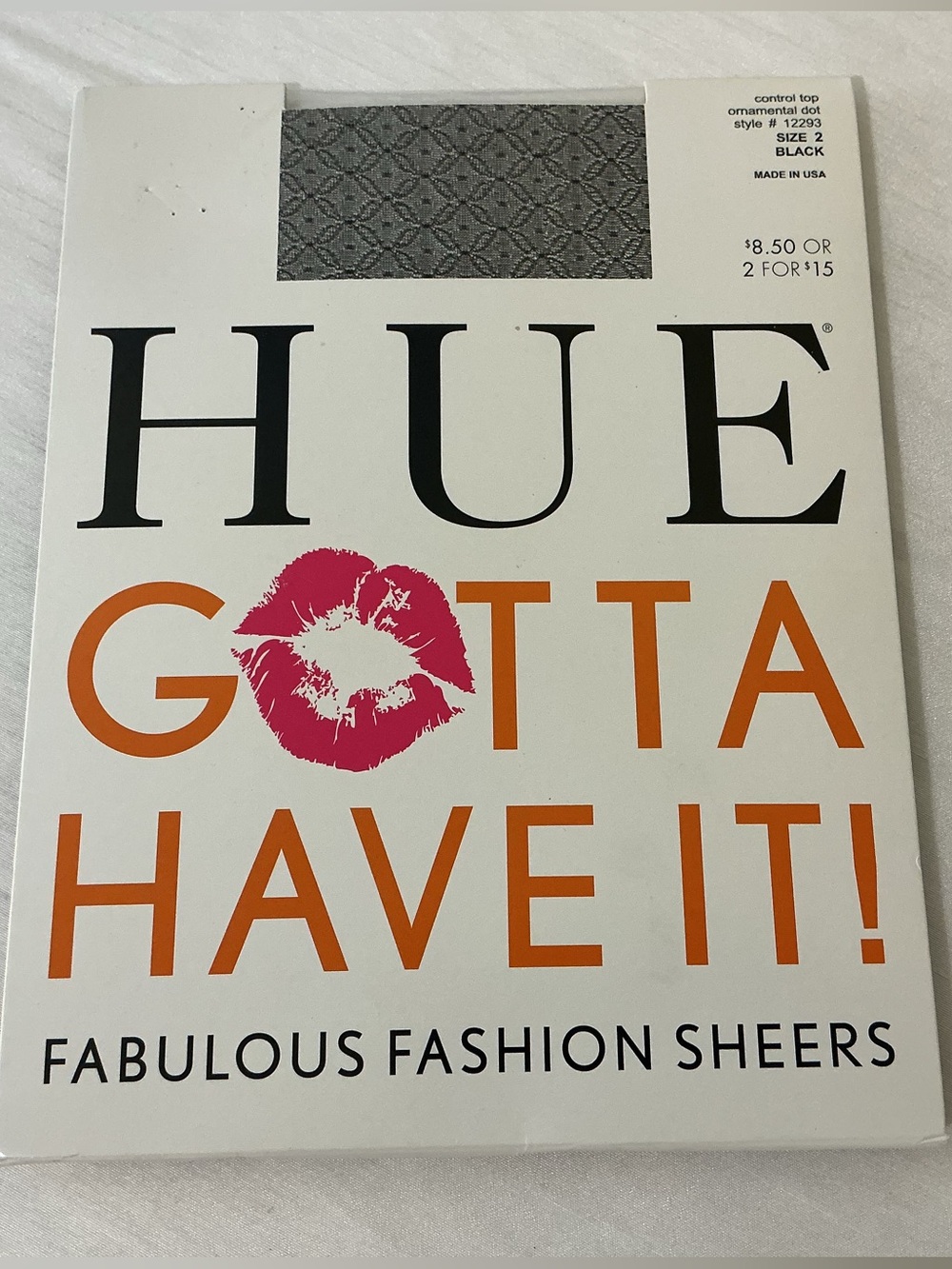 HUE Gotta Have It! Sheer Control Top Tights Ornamental Dot
